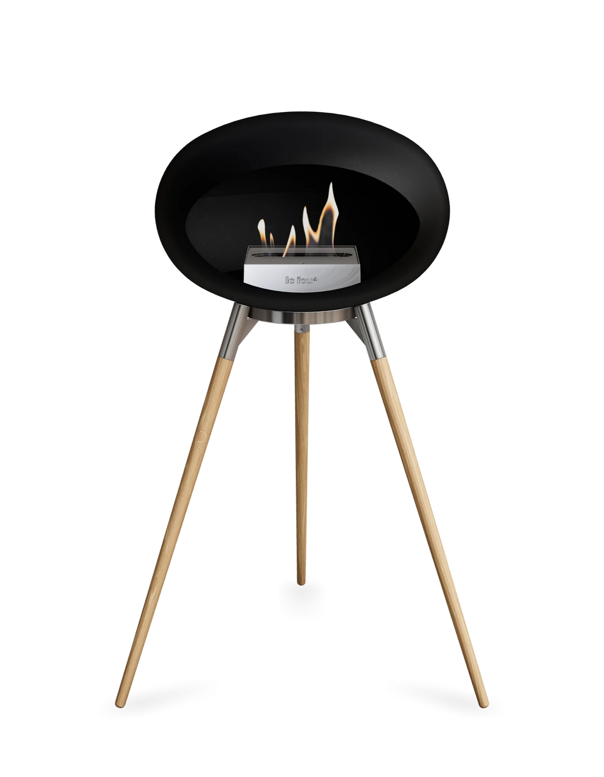 Le Feu Ground Wood High Dome Fireplace in Black Color