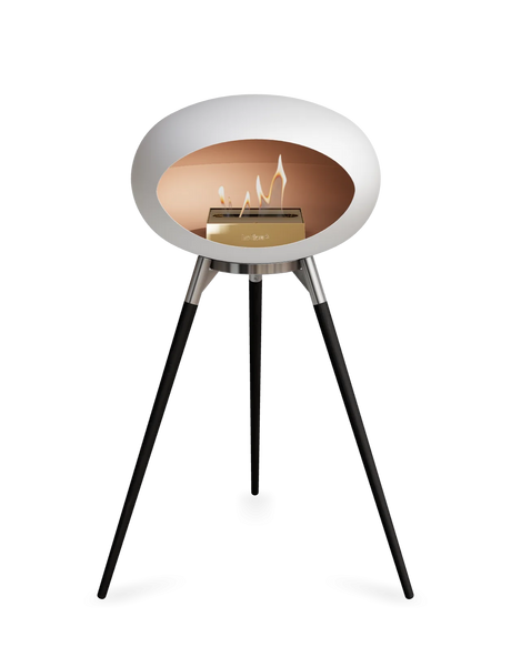 Le Feu Ground Wood High Dome Fireplace in White Color