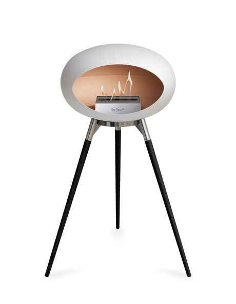 Le Feu Ground Wood High Dome Fireplace in White Color