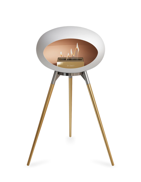 Le Feu Ground Wood High Dome Fireplace in White Color