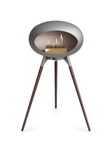 Le Feu Ground Wood High Dome Fireplace in Nickel Color