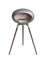 Le Feu Ground Wood High Dome Fireplace in Nickel Color