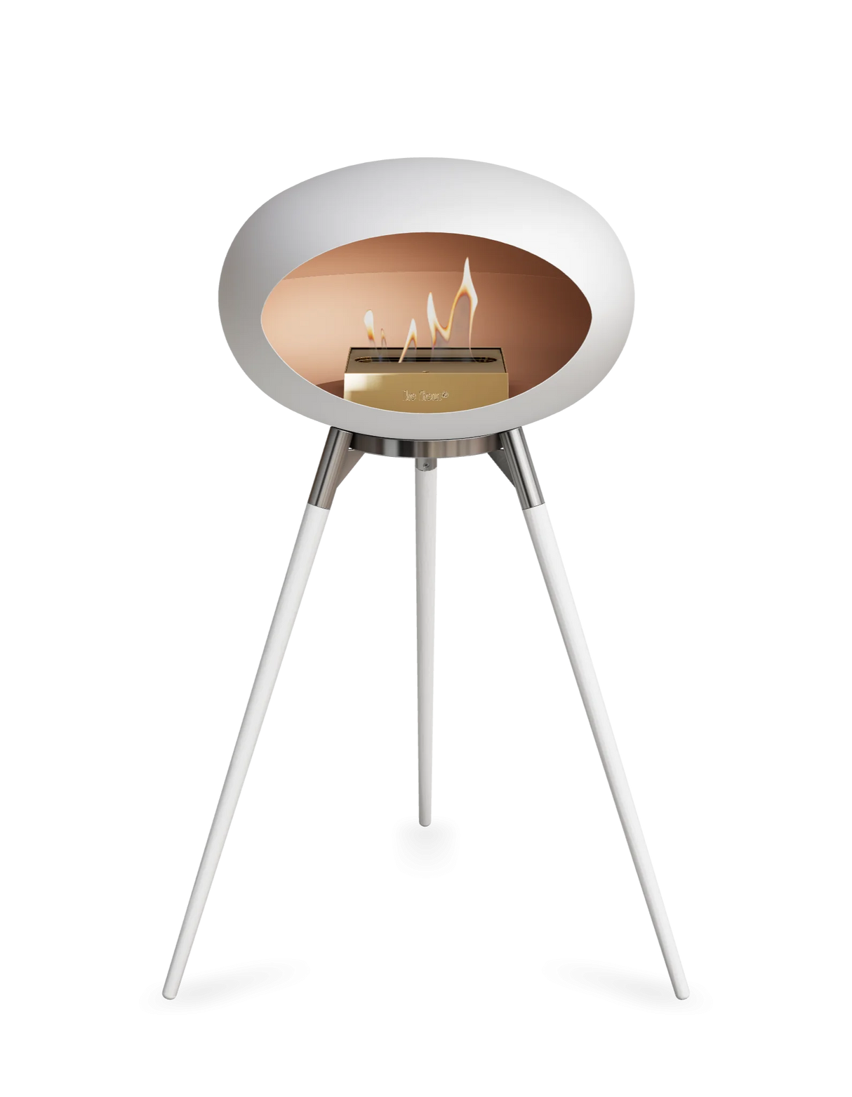 Le Feu Ground Wood High Dome Fireplace in White Color