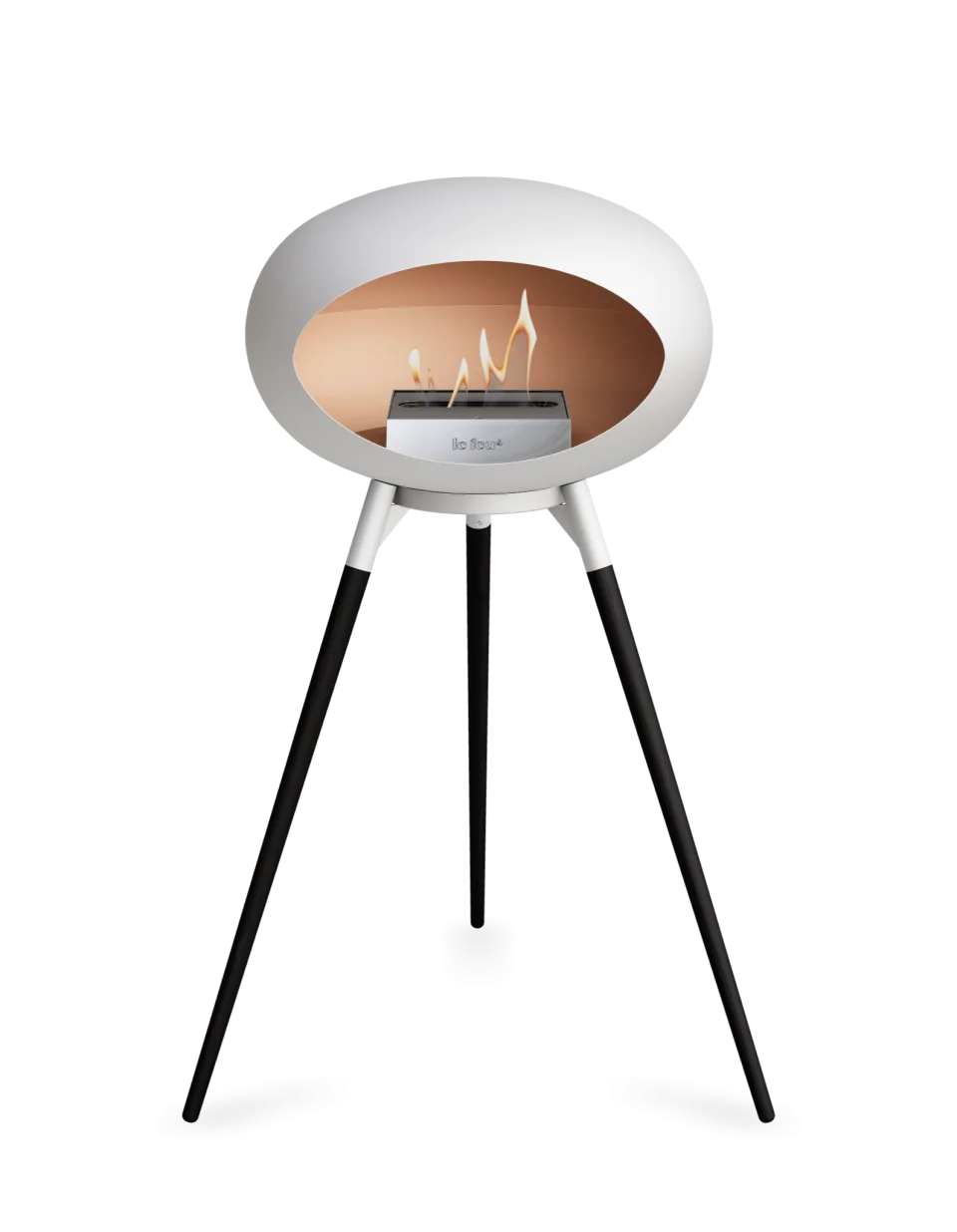 Le Feu Ground Wood High Dome Fireplace in White Color