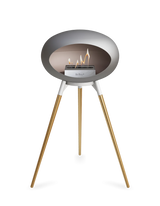 Le Feu Ground Wood High Dome Fireplace in Nickel Color