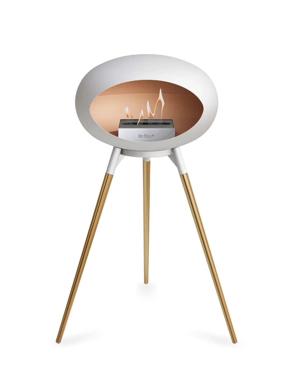 Le Feu Ground Wood High Dome Fireplace in White Color