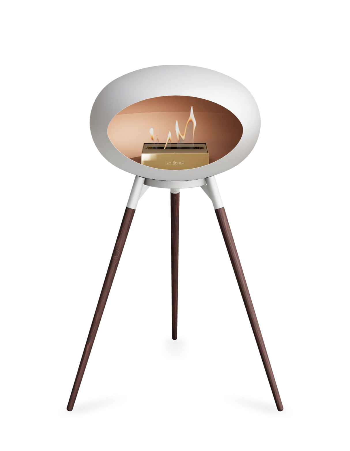 Le Feu Ground Wood High Dome Fireplace in White Color