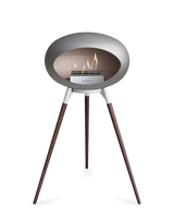 Le Feu Ground Wood High Dome Fireplace in Nickel Color