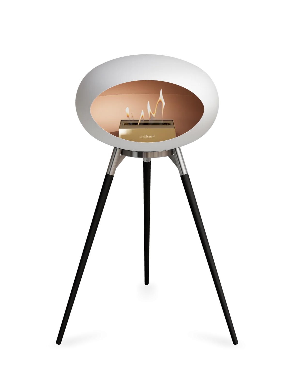 Le Feu Ground Wood High Dome Fireplace in White Color