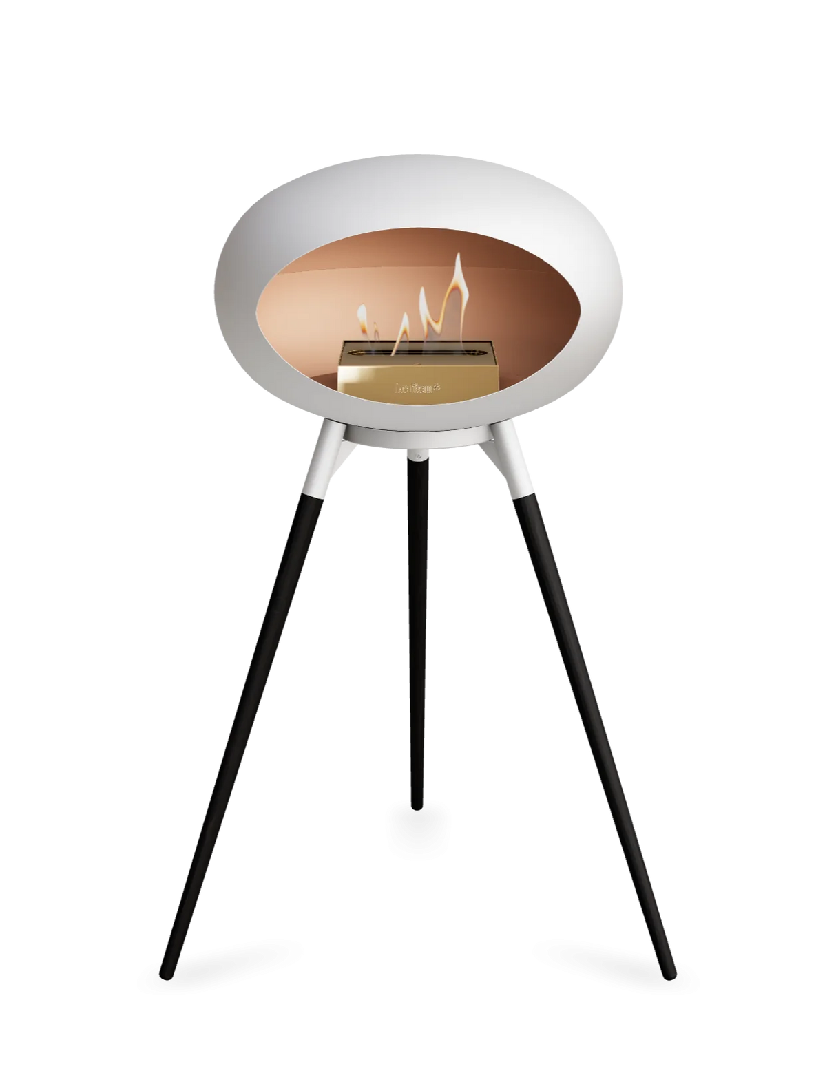 Le Feu Ground Wood High Dome Fireplace in White Color