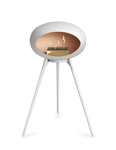 Le Feu Ground Wood High Dome Fireplace in White Color