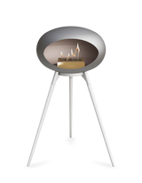 Le Feu Ground Wood High Dome Fireplace in Nickel Color