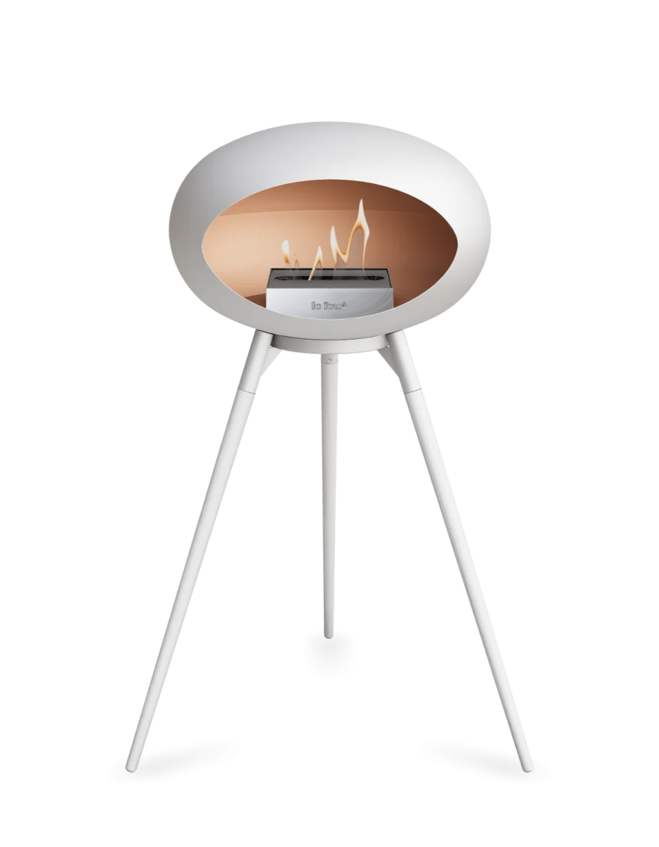 Le Feu Ground Wood High Dome Fireplace in White Color