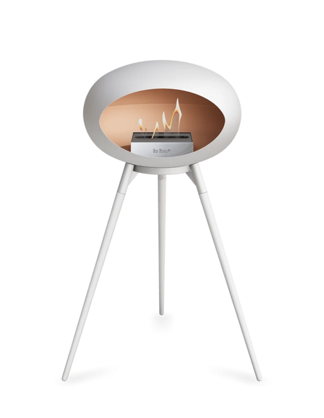 Le Feu Ground Wood High Dome Fireplace in White Color