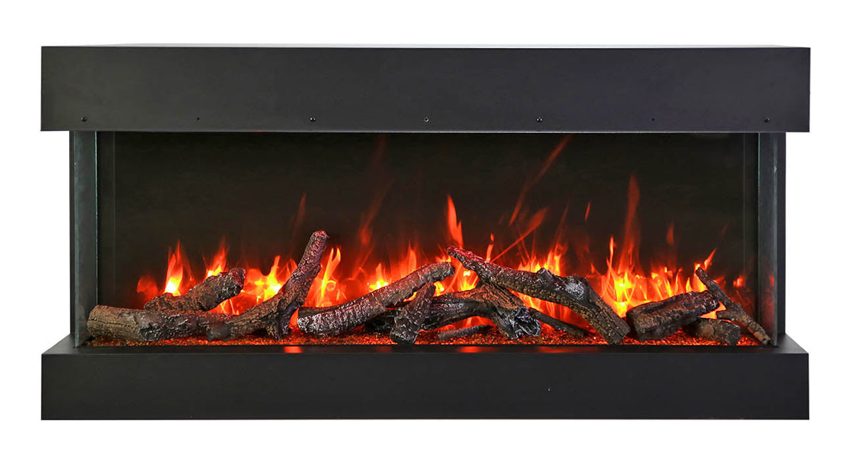 Amantii 50" 3-Sided Slim Electric Fireplace with 10 piece log set