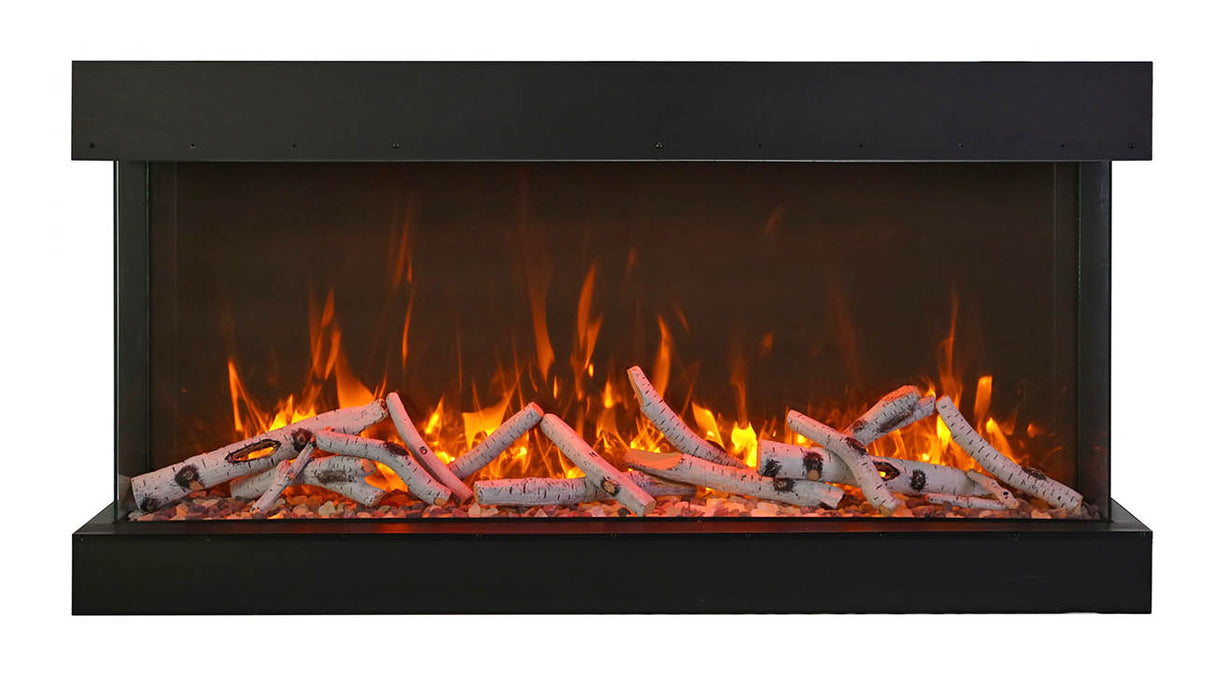 Amantii 40" 3-Sided Tall Deep Indoor or Outdoor Electric Fireplace, with custom choice Media Kit