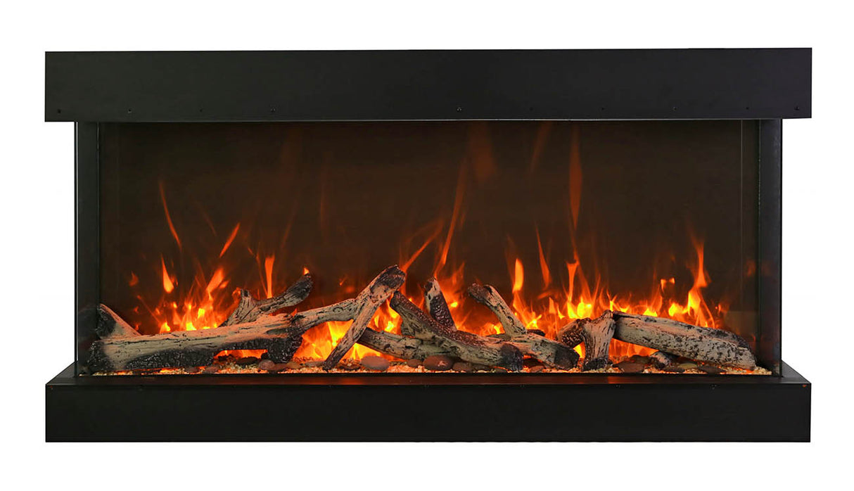 Amantii 40" 3-Sided Tall Deep Indoor or Outdoor Electric Fireplace, with custom choice Media Kit