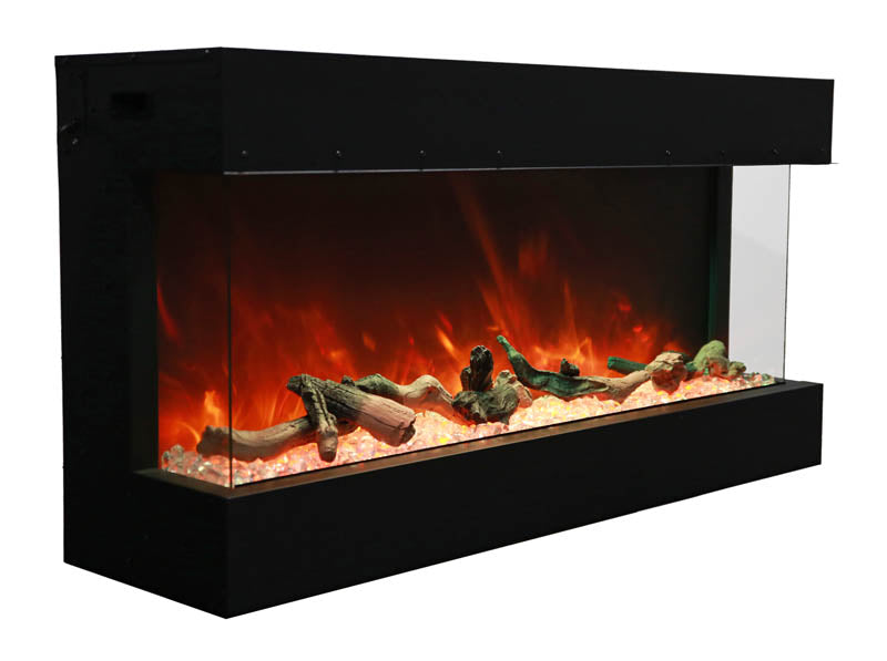 Amantii 40" 3-Sided Deep Indoor or Outdoor Electric Fireplace, with custom choice Media Kit