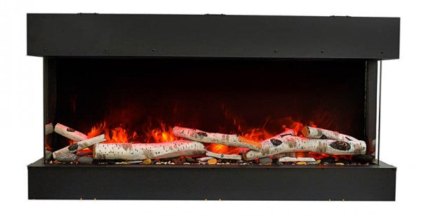 Amantii 30" 3-Sided Slim Electric Fireplace with 10 piece log set