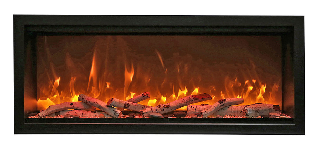 Amantii 50" Symmetry Series Tall Electric Built-In Fireplace, with log and glass