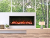 Amantii 60" Symmetry Series Tall Electric Built-In Fireplace, with log and glass