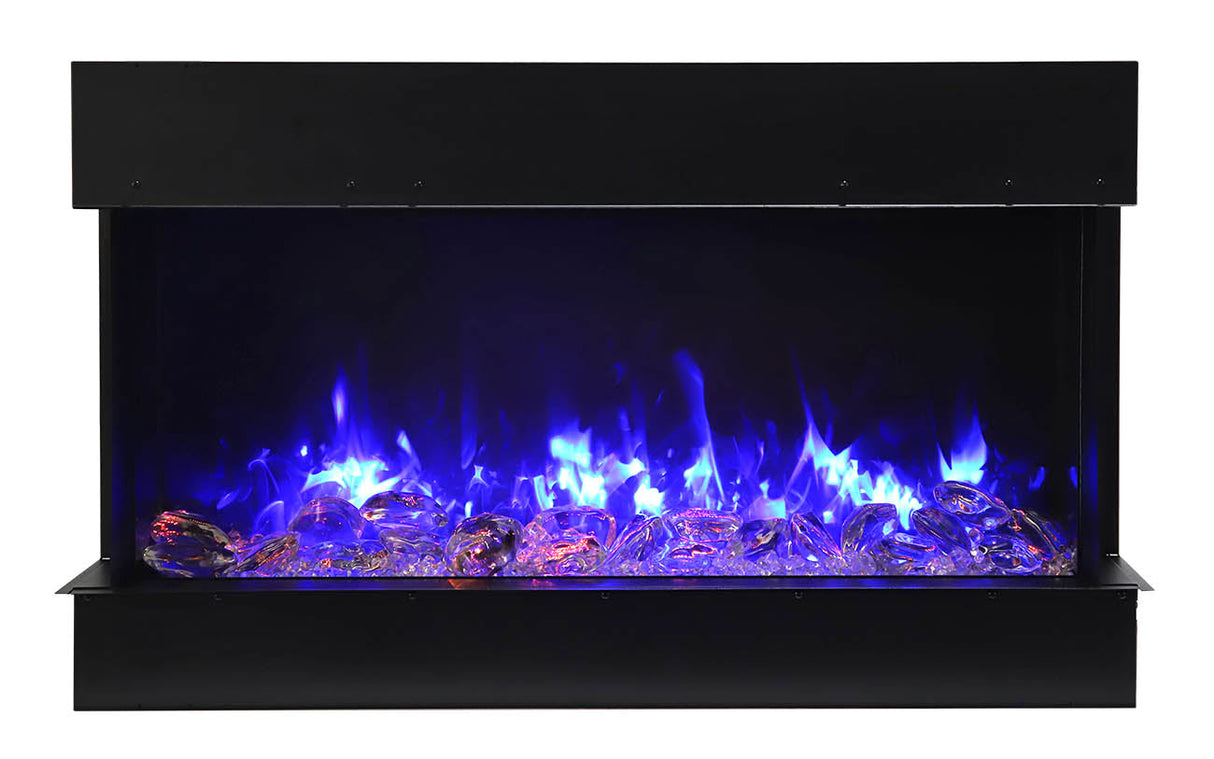 Amantii 60" 3-Sided Slim Electric Fireplace with 10 piece log set