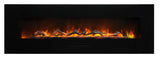 Amantii 60" Wall-Mount Electric Fireplace with Log Set and Glass Surround