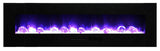 Amantii 72" Wall-Mount Electric Fireplace with Log Set and Glass Surround