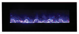 Amantii 48" Wall-Mount Electric Fireplace with Log Set and Glass Surround