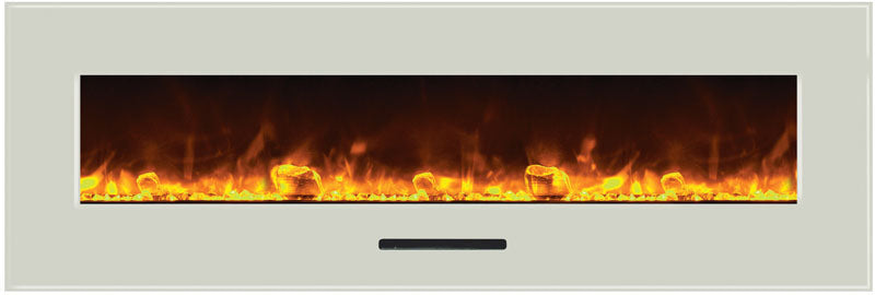 Amantii 60" Wall-Mount Electric Fireplace with Log Set and Glass Surround