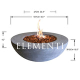 Elementi 42" Lunar Bowl Fire Table - Light Grey - Propane or Natural Gas