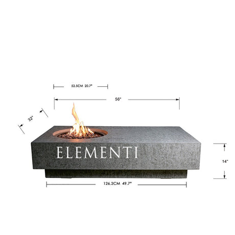 Elementi 56" Metropolis Fire Table - Propane or Natural Gas